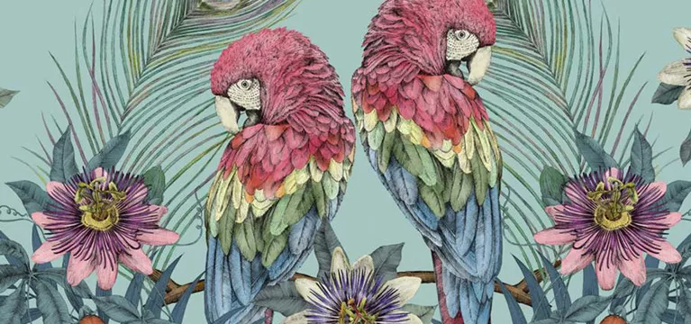 Papier peint perroquet